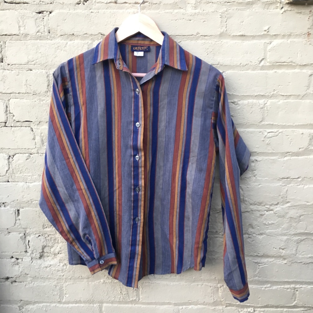 Vintage DEE CEE Striped Blouse MADE IN USA